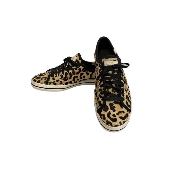Kate Spade x Keds Calf Hair Leopard Kickstart Lace Up Sneakers Size 9 - Picture 1 of 11